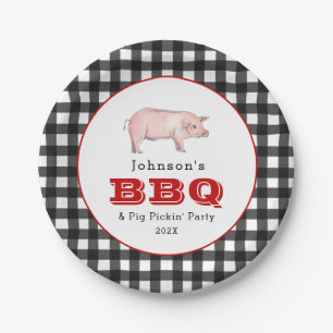BBQ Pig Pickin' Party, Family Picnic Paper Plates