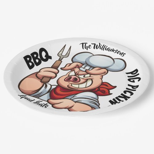 BBQ Pig Pickin Party Goods Plate