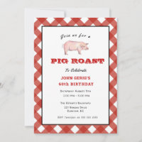 BBQ Pig Roast birthday party Invitation