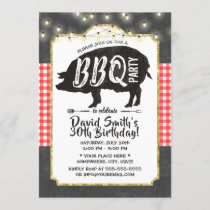 BBQ Pig Roast Birthday Party Vintage Chalkboard Invitation