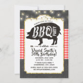 BBQ Pig Roast Birthday Party Vintage Chalkboard Invitation (Front)