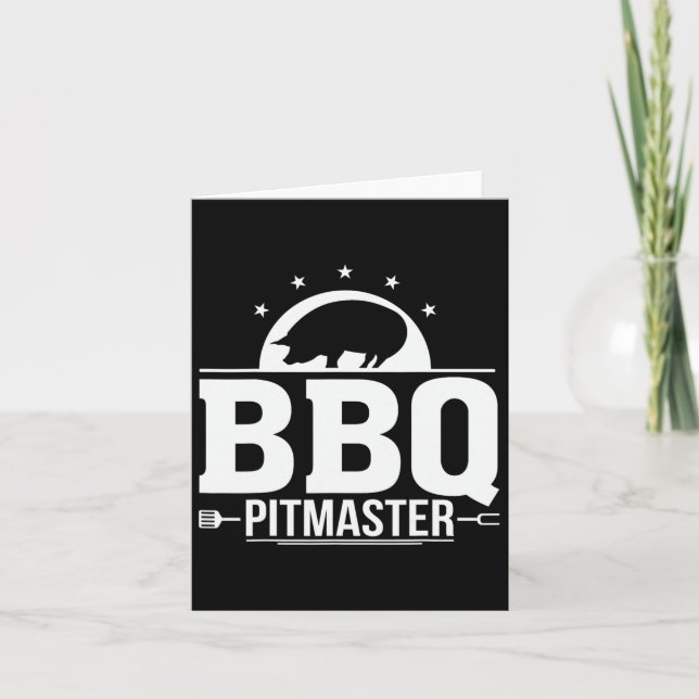 Bbq Pitmaster Grill Master Tee For Byrbecue Lovers Card (Front)