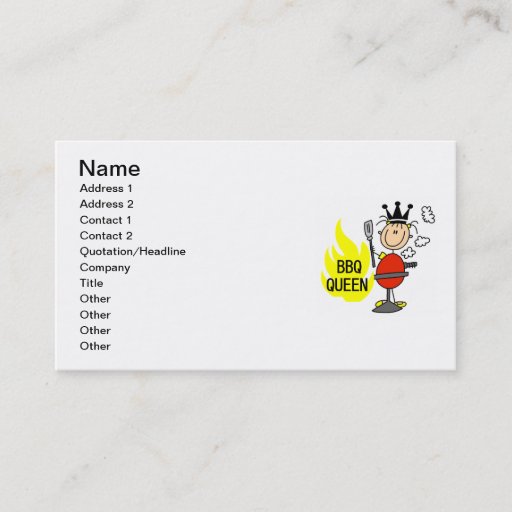 Customizable BBQ Queen Business Card Template