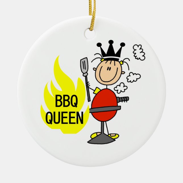 BBQ Queen Ceramic Ornament (Front)