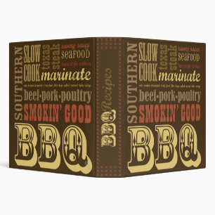 BBQ Recipe Cookbook 3 Ring Binder