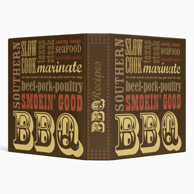 BBQ Recipe Cookbook 3 Ring Binder (Background)