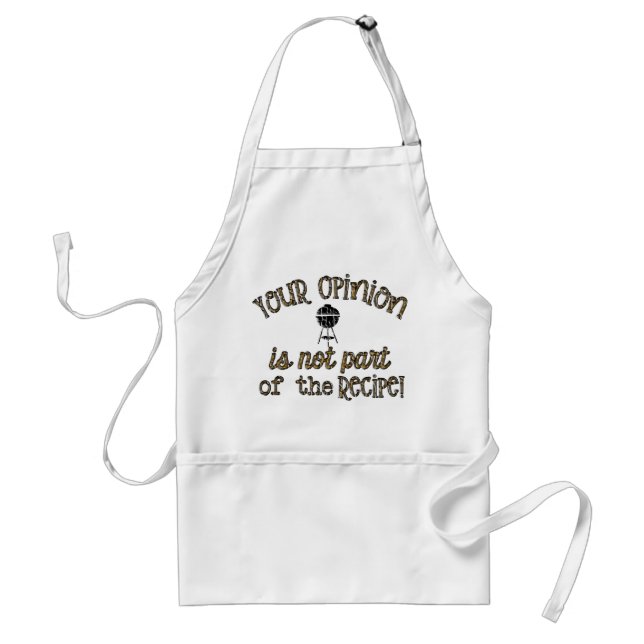 bbq recipe opinion fathers day funny gift for dad adult apron (Front)