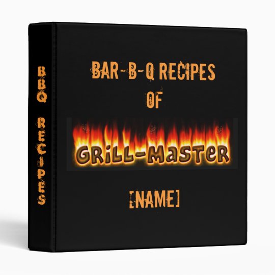BBQ Recipes Binder Zazzle