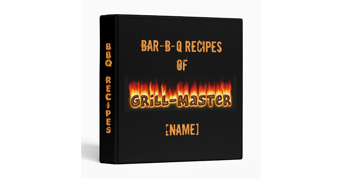 BBQ Recipes Binder Zazzle