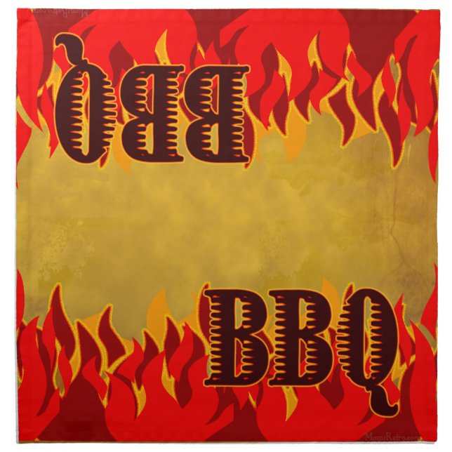 BBQ Red Flames Cloth Napkins (Front)