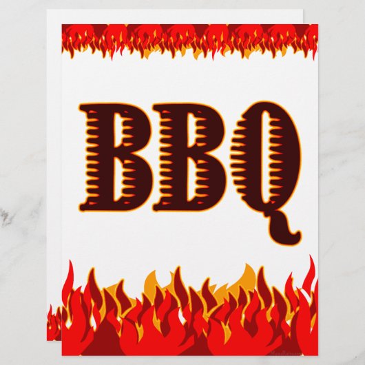 BBQ Red Flames Custom Flyer Template (Front/Back)