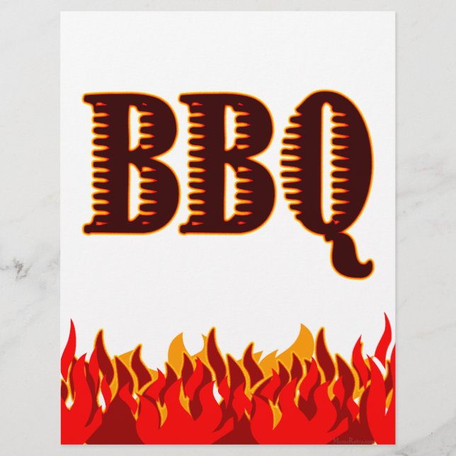 BBQ Red Flames Custom Flyer Template (Front)