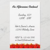 BBQ Red Flames Custom Party Flyer Template (Back)