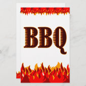 BBQ Red Flames Custom Party Flyer Template (Front/Back)