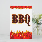 BBQ Red Flames Custom Party Flyer Template (Standing Front)