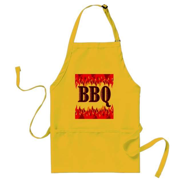 BBQ Red Flames Funny Apron (Front)