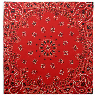 BBQ Red Paisley Western Bandana Scarf Print Napkin