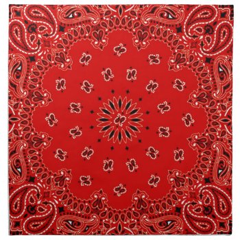 Bbq Red Paisley Western Bandana Scarf Print Napkin by PrintTiques at Zazzle