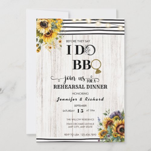 BBQ  Rehearsal Dinner  Couples Shower Invitation