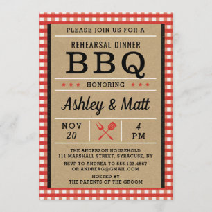 BBQ Rehearsal Dinner Invitation