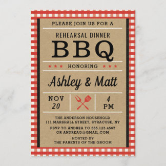 BBQ Rehearsal Dinner Invitation