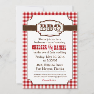 BBQ Rehearsal Dinner Invitation, Rustic Country Invitation