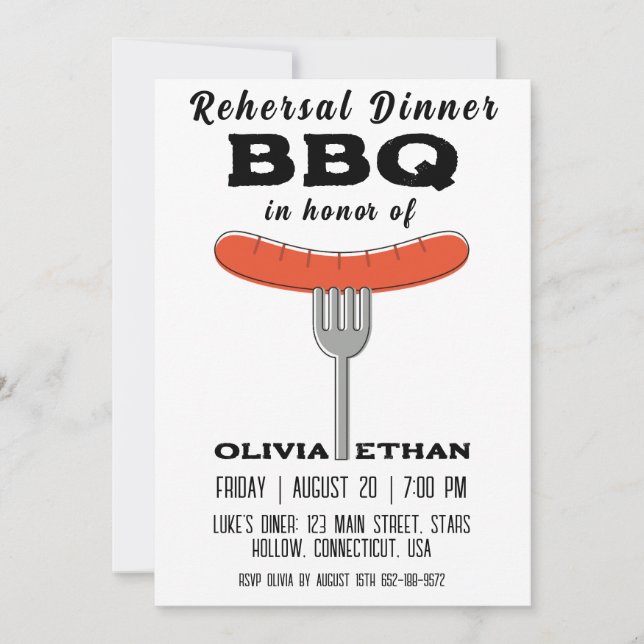bbq rehearsal dinner invitations (Front)