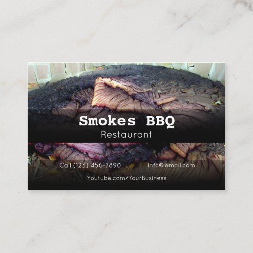 BBQ Restaurant Grill Smoke Company Business Card