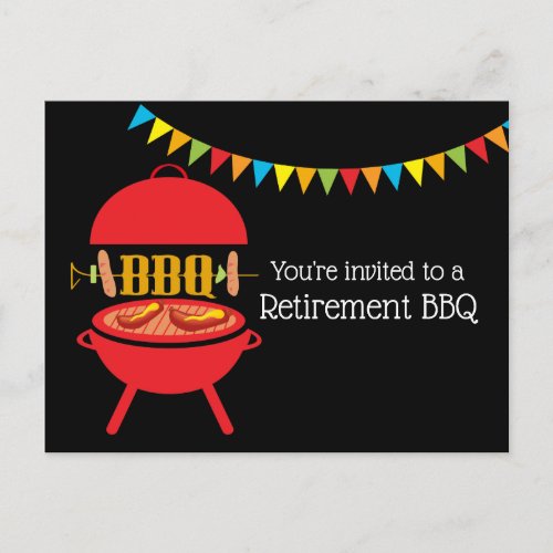 bbq retirement party barbecue bbq grill welcome invitation postcard