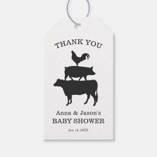 BBQ Rustic Couples Baby Shower Baby Q Gift Tags