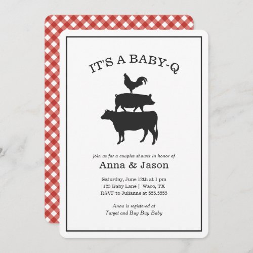 BBQ Rustic Couples Baby Shower Baby Q Invitation