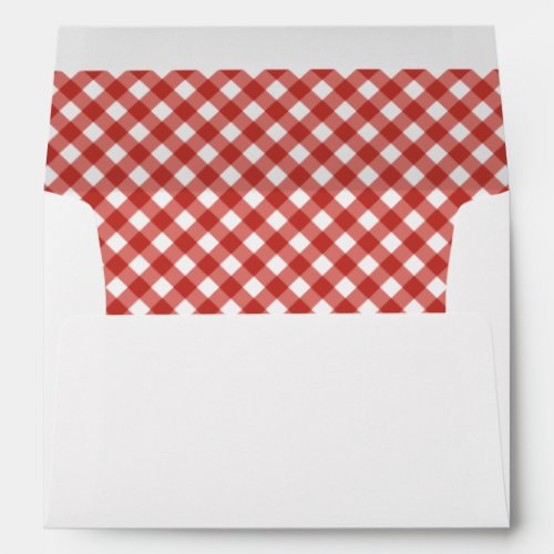 BBQ Rustic Couples Baby Shower Baby Q Red Plaid Envelope