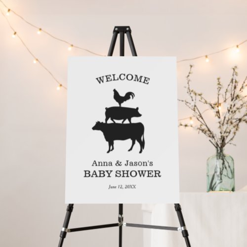 BBQ Rustic Couples Baby Shower Baby Q Welcome Sign