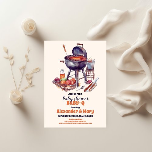 BBQ Rustic Couples Baby Shower BabyQ Invitation