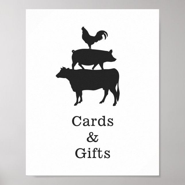 BBQ Rustic Couples Baby Shower Cards and Gifts Poster (Front)