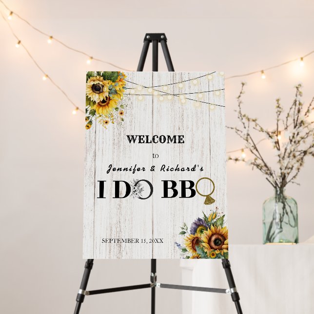 BBQ | Rustic Wood | Welcome Sign | I DO BBQ (In Situ (Stand))