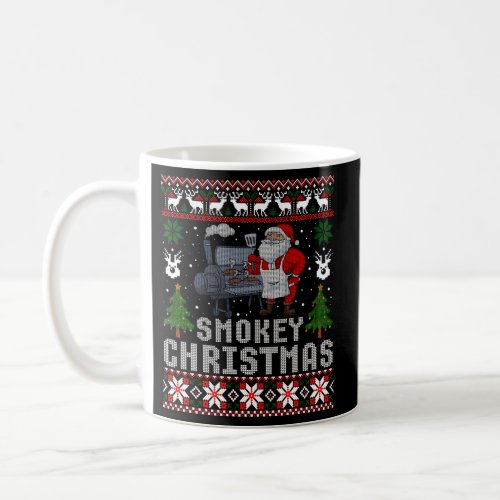 Bbq Santa Grilling Roast On Smoker Ugly Smokey Coffee Mug