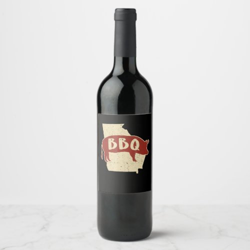 Bbq sauce  barbecue chef  meat cook gift wine label