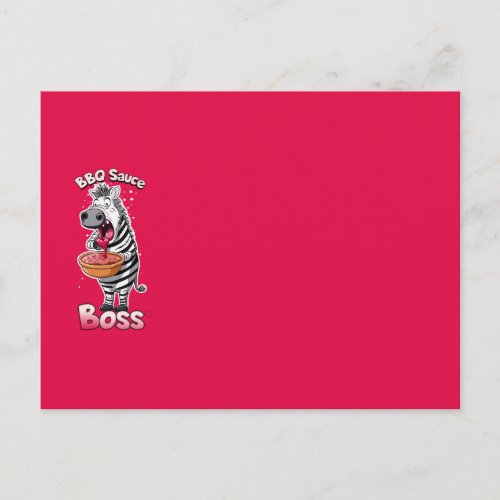 BBQ Sauce Boss Funny ZEBRA by CallisCâïâïâïâïâï Holiday Postcard