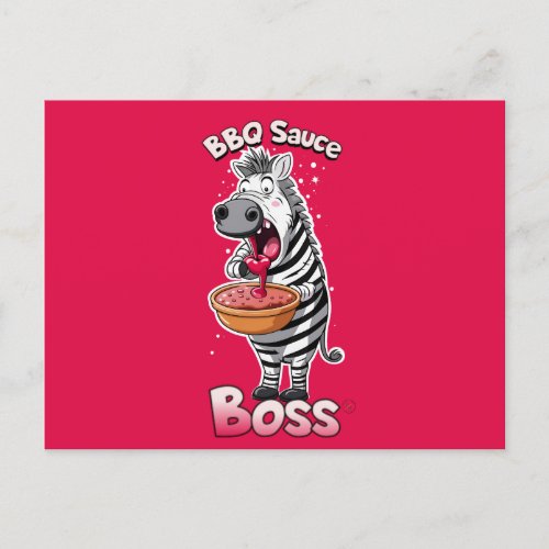 BBQ Sauce Boss Funny ZEBRA by CallisCâïâïâïâïâï Postcard