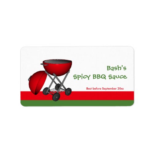 BBQ Sauce Jar Label