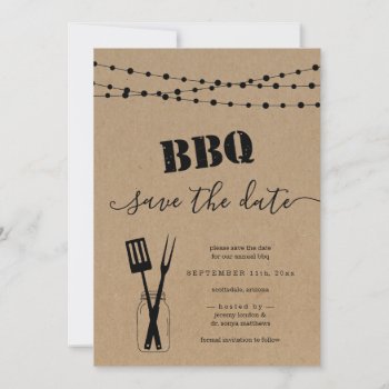 Bbq Save The Date Card by InstantInvitation at Zazzle