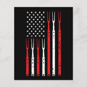 BBQ Shirt For Men Dad Gift Patriotic USA Flag Flyer