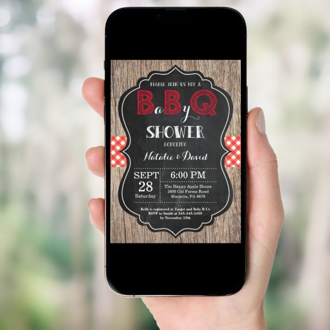 BBQ Shower Invitation Baby Q Backyard Bash (Front Digital)