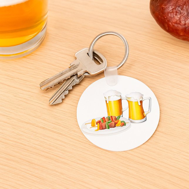 BBQ Skewers and Beer Summer Cookout Keychain (Creator Uploaded)