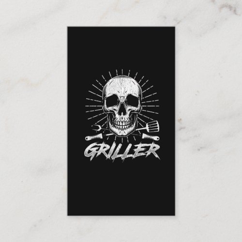 BBQ Skull Chef Summer Meat Smoking Grill Master Business Card