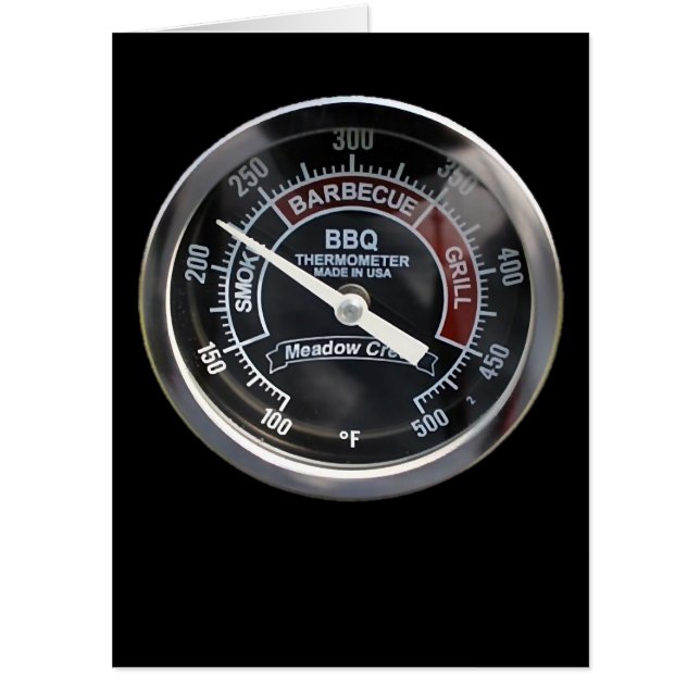 BBQ Smoker 225 Degree Temperature Gauge Perfect Card (Front)