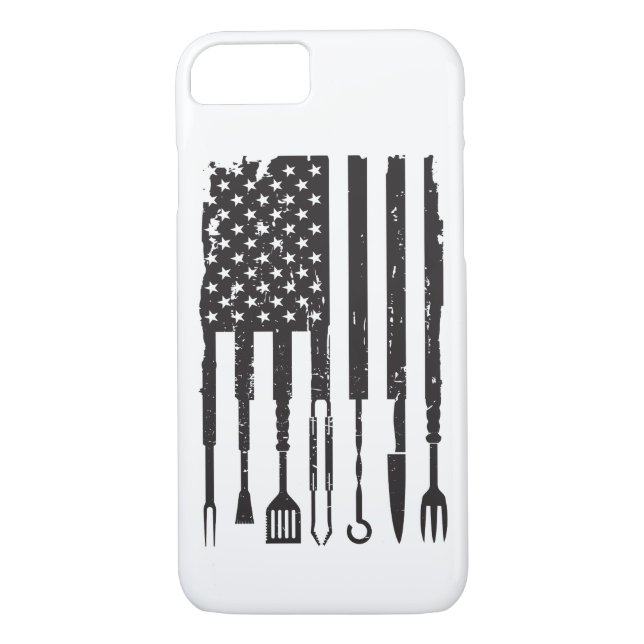BBQ Smoker Grilling Pitmaster American Flag Gifts Case-Mate iPhone Case (Back)