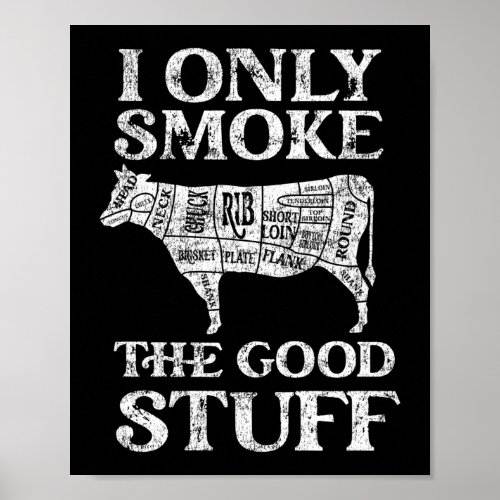 BBQ Smoker I Only Smoke The Good Stuff Poster