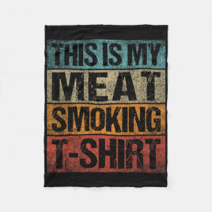 Bbq Smoker Vintage Retro This Is My Meat Smoking B Fleece Blanket